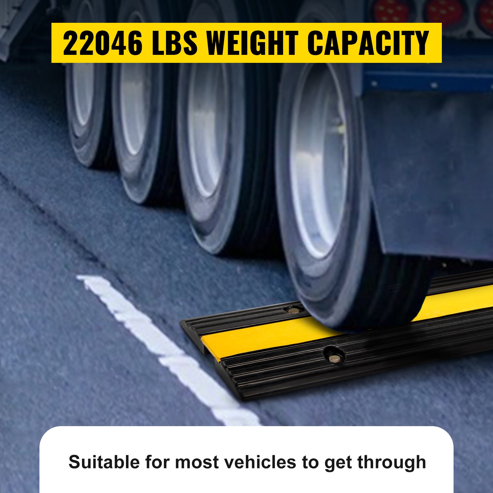 Heavy Duty 4 Pack Rubber Cable Protector Ramps For Driveways_voghion.com